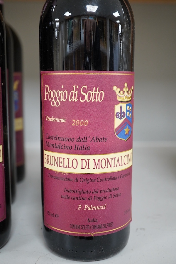 Wine: Four bottles of Fattoria Poggio di Sotto Brunello di Montalcino 1999 and one bottle of Poggio di Sotto Brunello di Montalcino 2000. Condition - storage history unknown